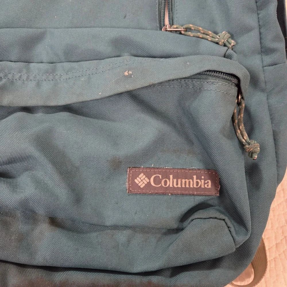 Columbia Backpack Teal Green Outdoor Hiking School Bag Rucksack Utility